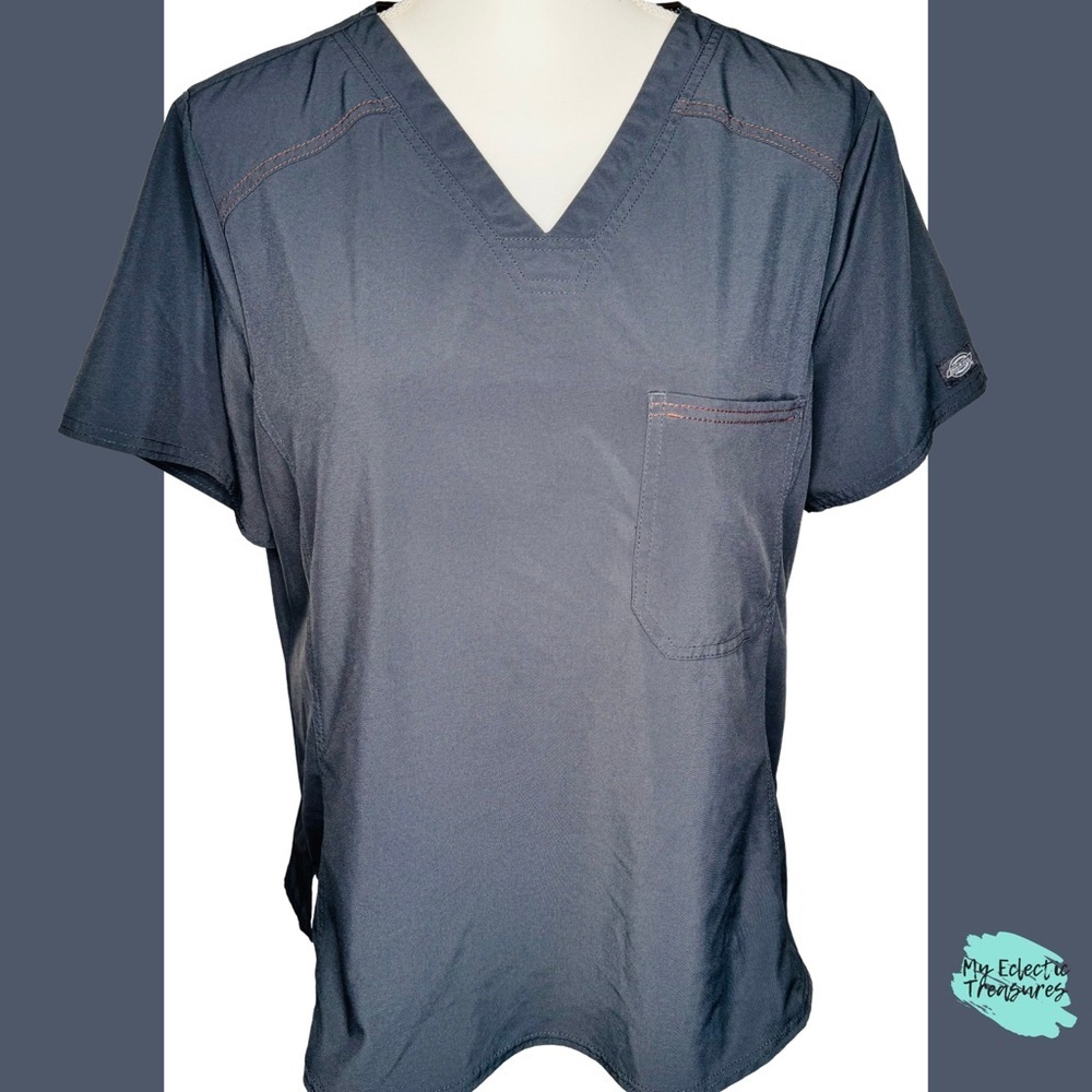 Dickies Men’s V-Neck Scrub Top - Charcoal